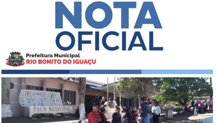 Rio Bonito - Nota Oficial - Situação de momento da ocupação dos acampados na Prefeitura