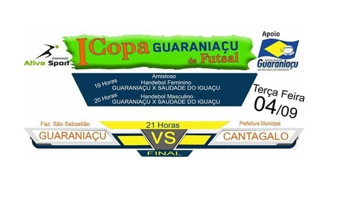 Guaraniaçu - Agora é Decisão: I Copa Guaraniaçu de Futsal conhecerá seu campeão na noite desta terça dia 04