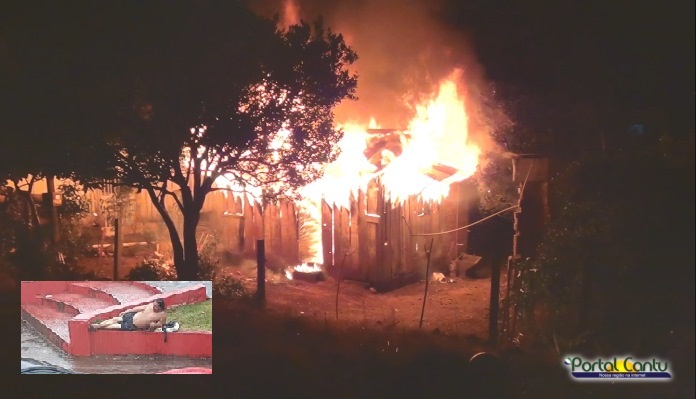Laranjeiras - Homem da foto na praça coloca fogo na própria casa. Veja o vídeo