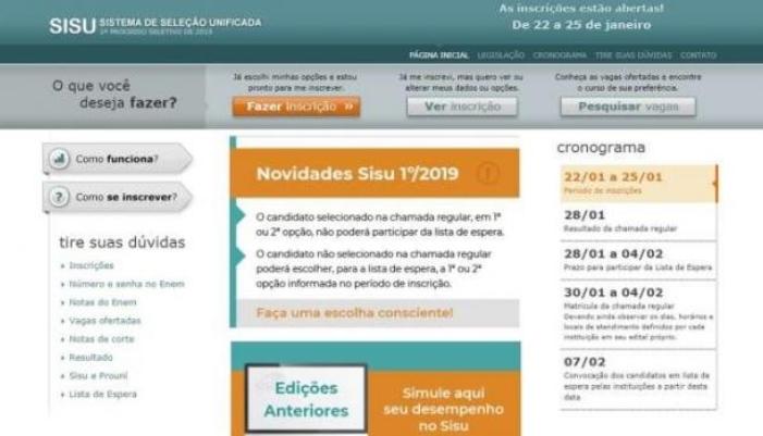 Site do Sisu fica instável após inúmeros acessos