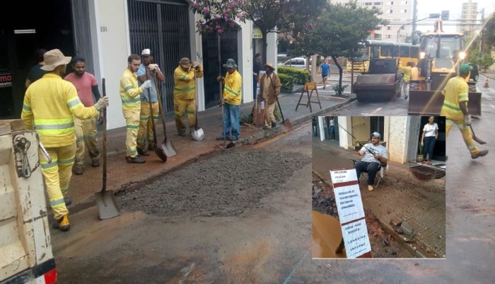 Prefeitura de Londrina conserta buraco de rua alvo de protesto bem humorado