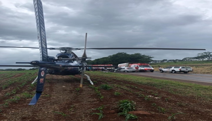 Paraná - Consamu socorre vítima de grave acidente na BR 163 em Capitão Leônidas Marques