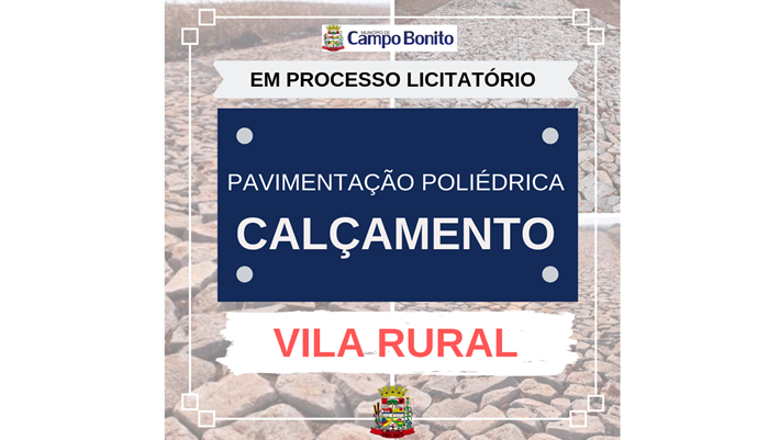 Campo Bonito - Governo Municipal vai pavimentar estrada da Vila Rural