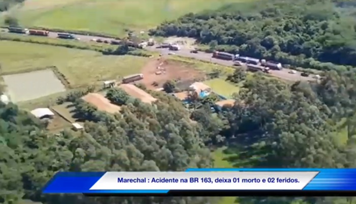 Acidente grave deixa um morto no BR 163 em Marechal