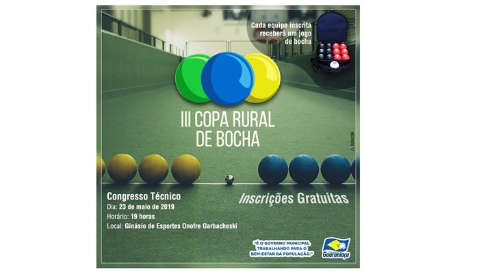 Guaraniaçu - Secretaria de Esportes anuncia III Edição da Copa Rural Municipal de Bocha