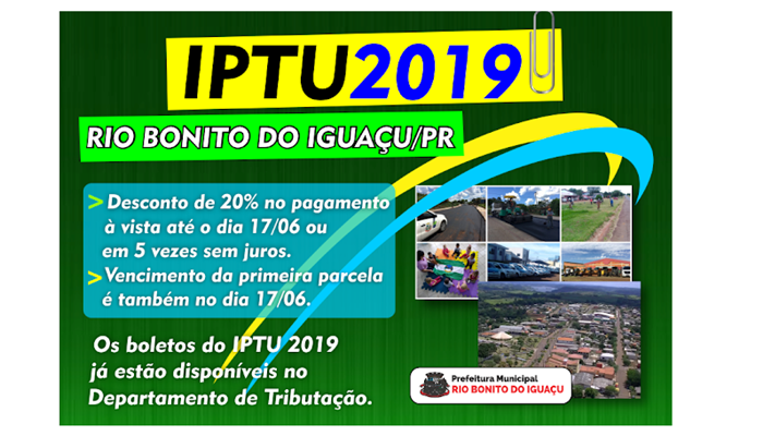 Rio Bonito - IPTU 2019 já está disponível 