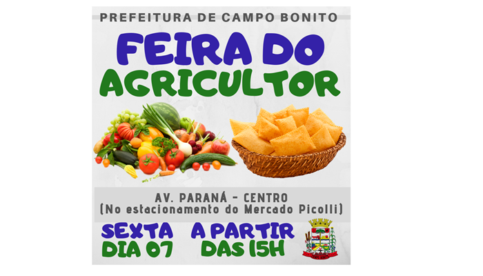 Campo Bonito - Município realiza feira do agricultor nesta sexta dia 07