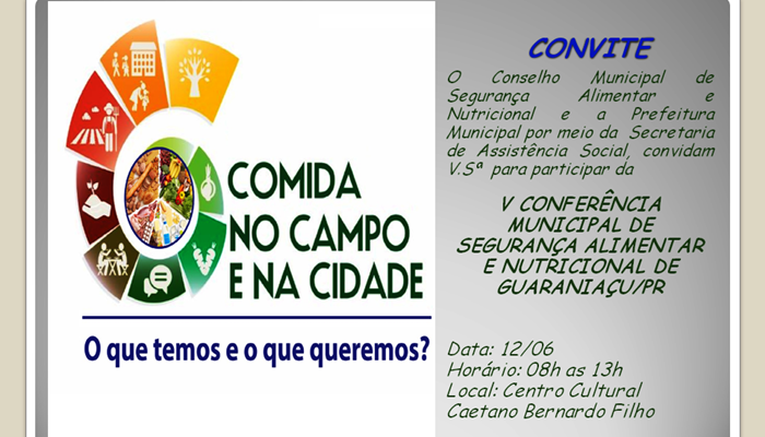 Guaraniaçu - Município sua Conferência Municipal de Segurança Alimentar e Nutricional