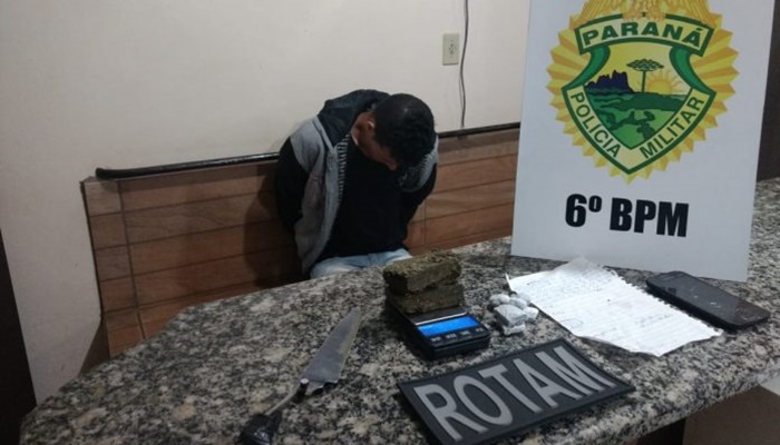 Quedas - Rotam prende suspeito de tráfico de drogas
