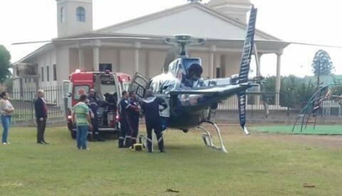 Diamante do Sul - Helicóptero do Consamu socorre vítima de crises convulsivas
