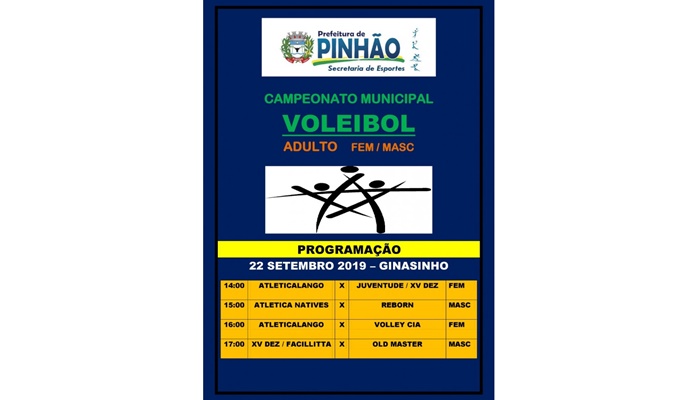 Pinhão - Secretaria de Esportes retoma rodadas do Campeonato Municipal de Voleibol