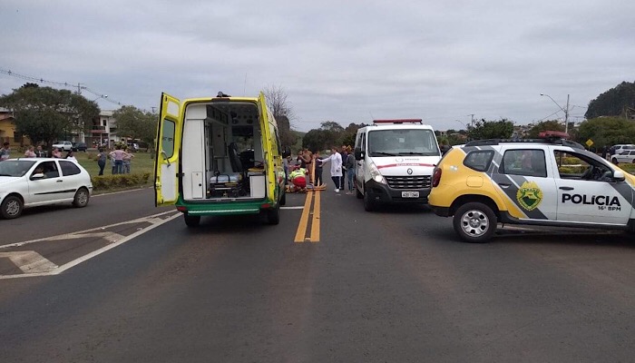 Nova Laranjeiras - Ciclista se envolve em acidente na BR 277