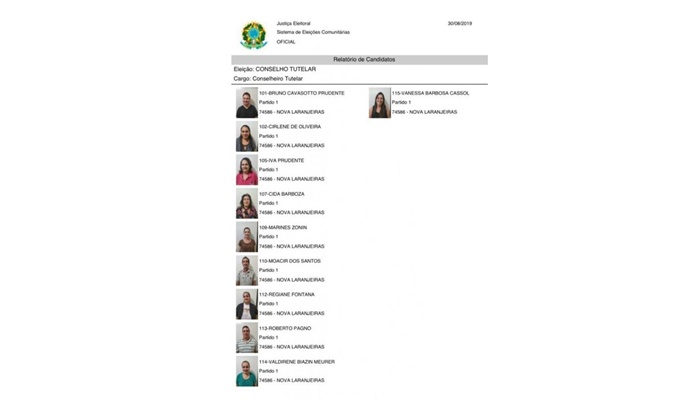Nova Laranjeiras - Dez candidatos estão na disputa para a escolha dos novos Conselheiros Tutelares