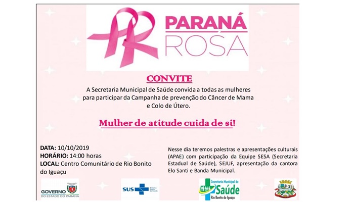 Rio Bonito - Saúde promove Campanha de prevenção ao câncer de Mama e de Cólo de Útero