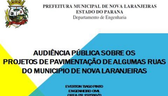 Nova Laranjeiras - Audiência Publica define e aprova obra de asfalto no Rio da Prata e Ruas da cidade
