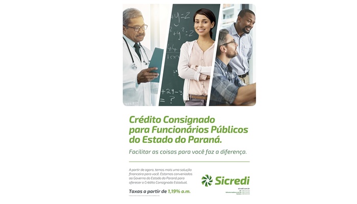 Sicredi disponibiliza crédito consignado para funcionários públicos do estado do Paraná 