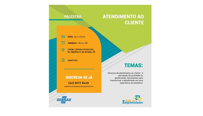 Pinhão - Sala do Empreendedor realiza palestra sobre atendimento ao Cliente