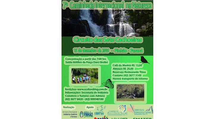 Pinhão - Município realiza em dezembro a Caminhada da Natureza – Circuito das Sete Cachoeiras