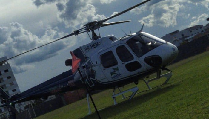 Guaraniaçu - Helicóptero do Consamu socorre idosa