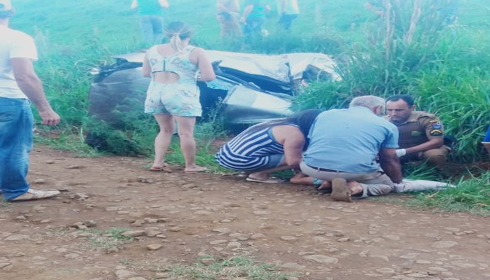 Cantagalo - Polícia Militar atende grave acidente