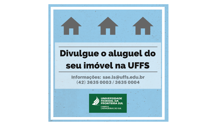 Laranjeiras - UFFS disponibiliza espaço para cadastro de imóveis para locação