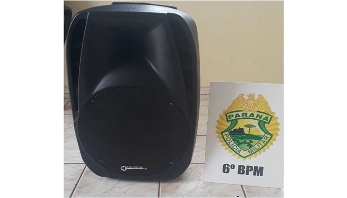 Catanduvas - Polícia Militar recupera caixa de som furtada em escola