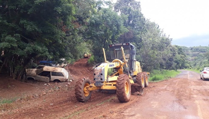 Reserva do Iguaçu - Secretaria de Obras da inicio aos trabalhos de manutenção nas estradas do interior