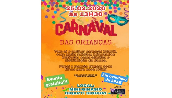 Guaraniaçu - Vem aí o ‘Carnaval das Crianças' em benefício a APAE 