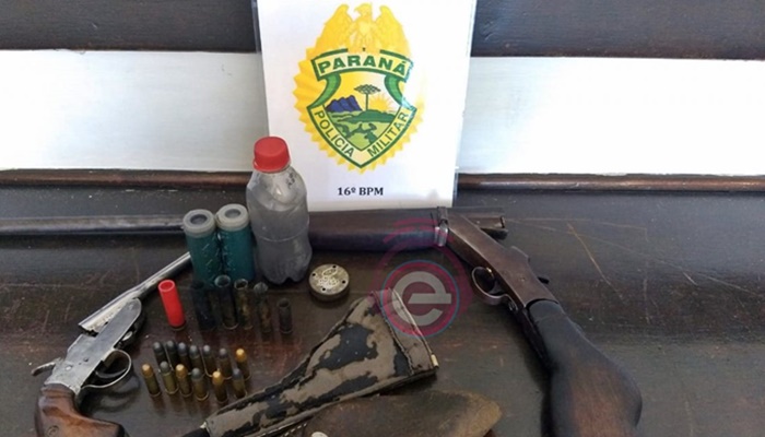 Candói - Armas e munições são apreendidas pela Polícia Militar