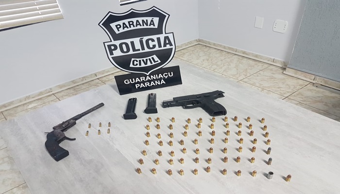 Guaraniaçu - Polícia Civil e Polícia Militar cumprem mandados apreendem armas e munições