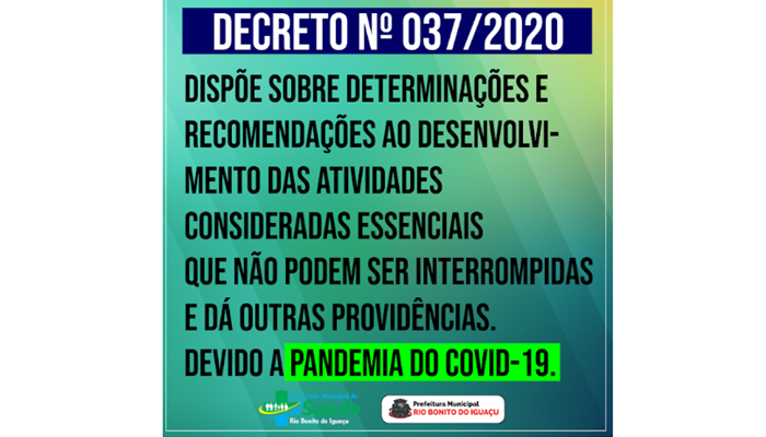Rio Bonito - Decreto estabelece serviços essenciais, horários de funcionamento e fluxo de pessoas devido ao Coronavírus