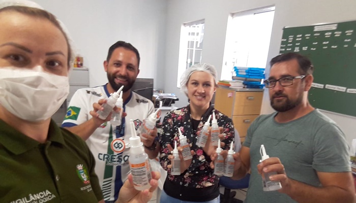 Pinhão - Secretaria Municipal de Saúde recebe doação de Álcool Gel