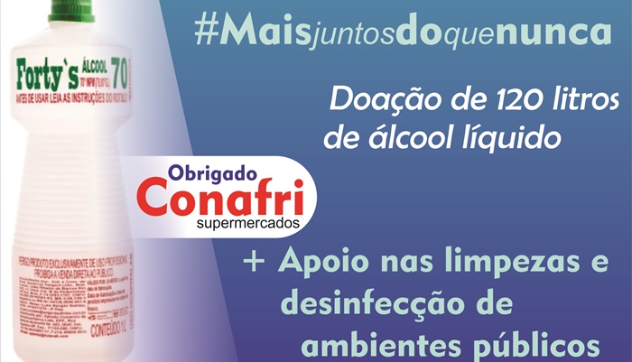 Laranjeiras - Empresa faz a doação de 120 litros de álcool liquido para a prefeitura