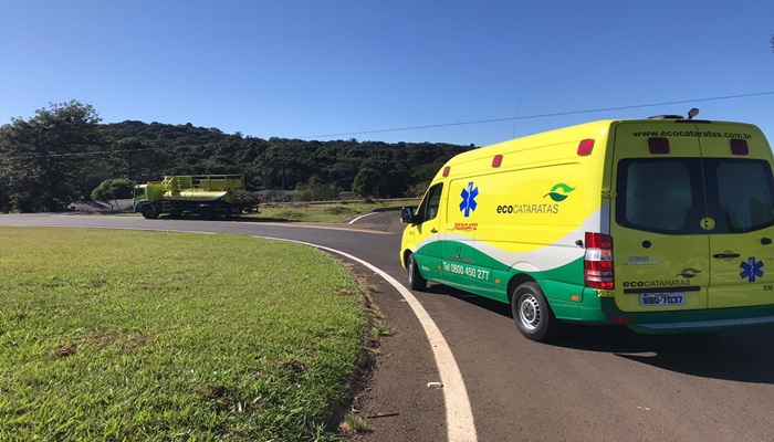 Laranjeiras - Motociclista fica ferido em acidente na BR 277