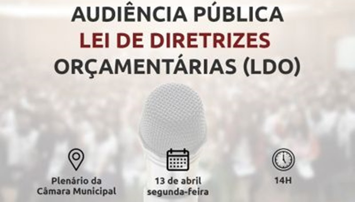 Candói - Audiência pública sobre a Lei de Diretrizes Orçamentárias para 2021 será realizada nesta segunda dia 13