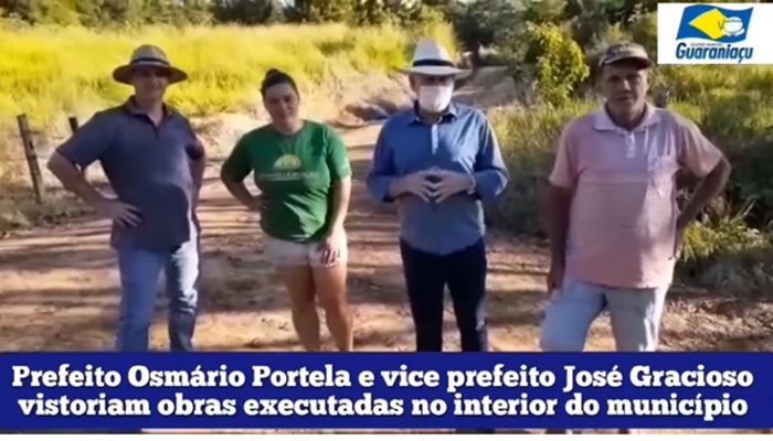 Guaraniaçu - Prefeito Osmário, acompanhado do vice prefeito José Gracioso e do novo secretário de Viação e Obras Elói Tonial estiveram vistoriando obras de melhorias nas estradas do interior