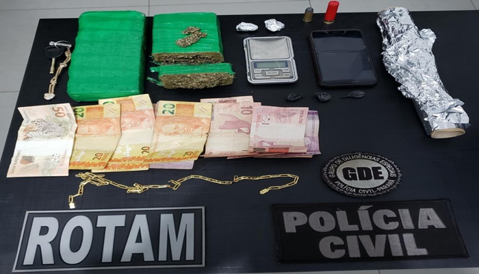 Laranjeiras - Polícia Civil e Rotam prende prende traficantes no Bairro Bancários 