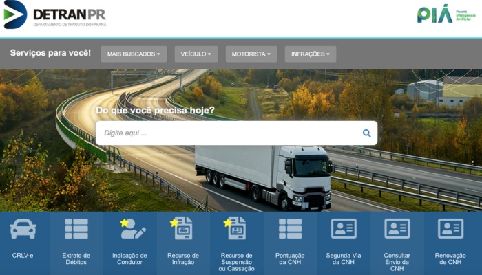 Detran Paraná coloca no ar novo portal de serviços
