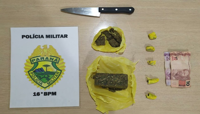 Pinhão - Polícia Militar prende traficante e apreende drogas no Azaleia 