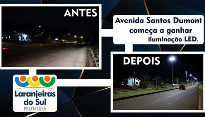 Laranjeiras - Avenida Santos Dumont começa a ganhar iluminação LED