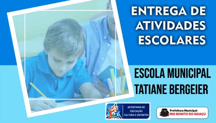 Rio Bonito - Escola Municipal do Campo Tatiane Bergeier informa sobre entrega de atividades aos alunos