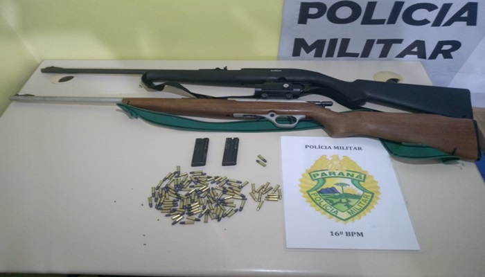 Cantagalo - Duas espingardas e munições são apreendidas na Comunidade Cavaco 