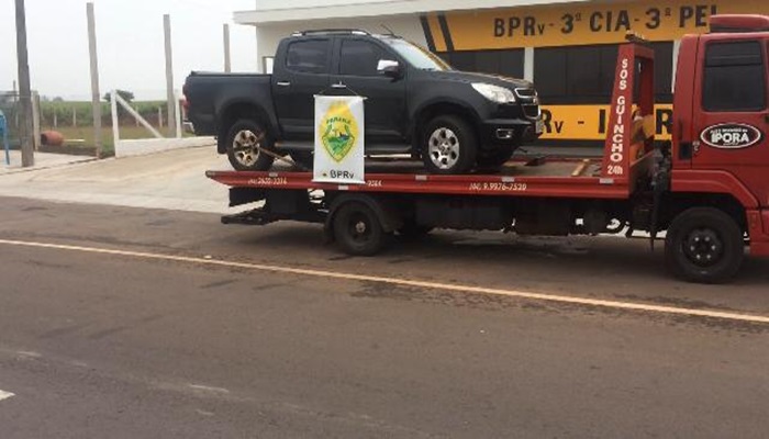 Laranjeiras - Camionete com placas falsas do município é recuperada pela PRE em Ibiporã 