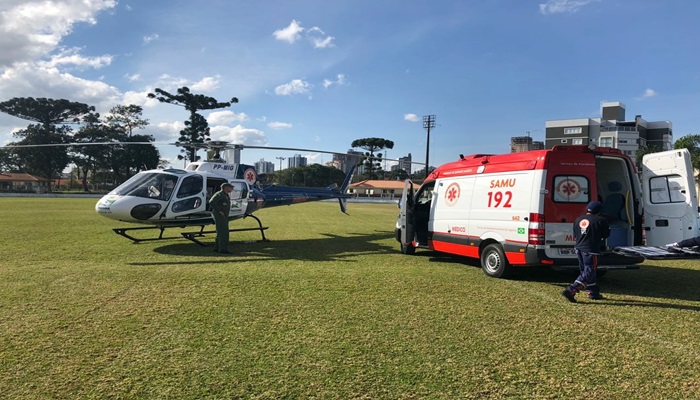 Guaraniaçu - Helicóptero do Consamu socorre paciente com infarto