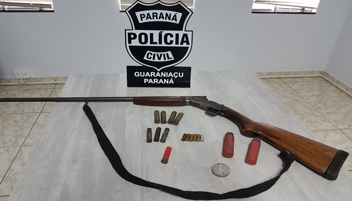 Guaraniaçu - Polícia Civil apreende mais uma espingarda e munições em ações de desarmamento