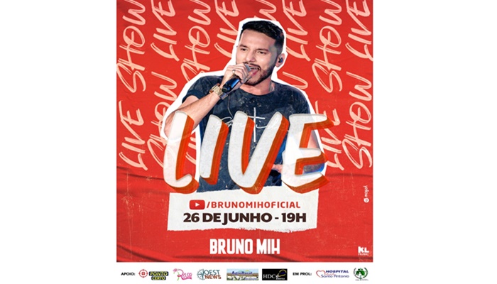 Guaraniaçu - Nesta sexta dia 26, tem Live Beneficente com o Cantor Bruno Mih