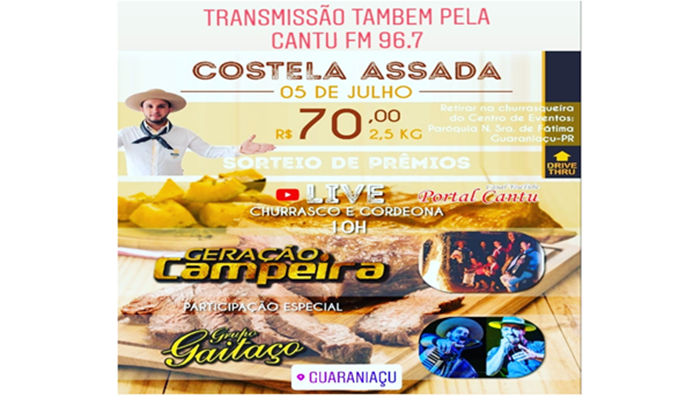 Guaraniaçu - Vem aí a Live do Portal Cantu em prol a Paróquia e Músicos