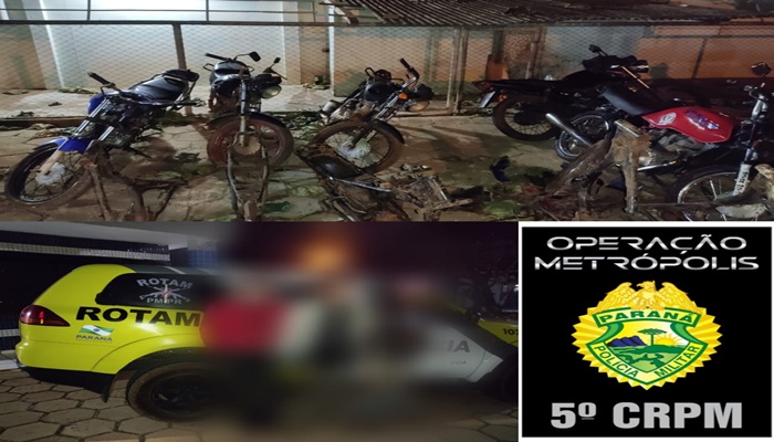 Quedas - 'Operação Metrópolis' Rotam recupera motos furtadas 