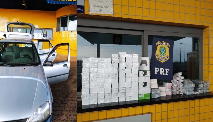 Catanduvas - PRF prende contrabandistas que iriam entregar mercadorias na cidade 