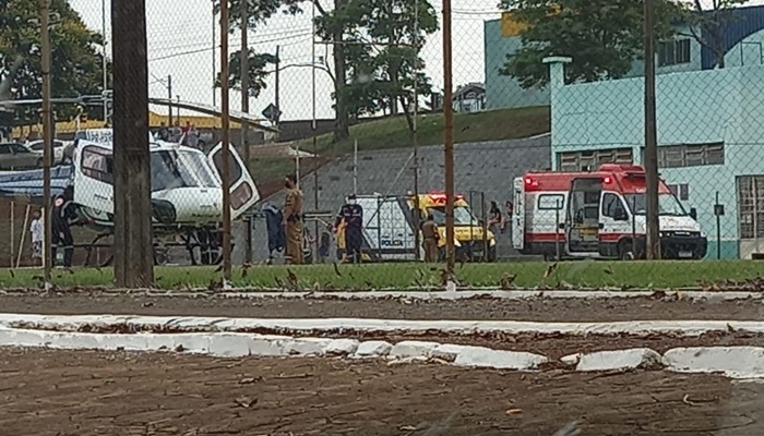 Catanduvas - Aeronave socorre homem baleado nesta tarde